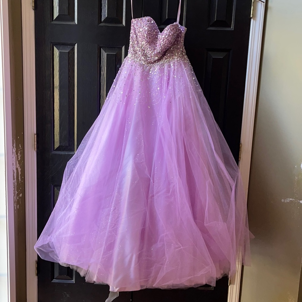 Full length strapless dress